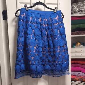 Eva Franco Vibrant Blue Textured A-Line Skirt